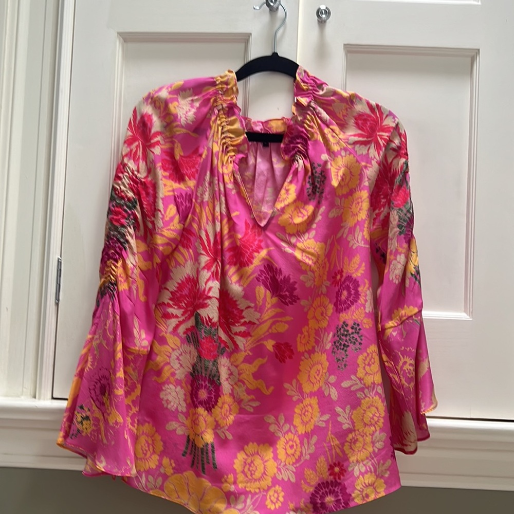 Kobi Halpern Pink Floral Blouse